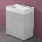 Mueble de baño con suelo de diseño moderno en laminado con lavabo de resina - Pompei viadurini