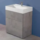 Mueble de baño con suelo de diseño moderno en laminado con lavabo de resina - Pompei viadurini
