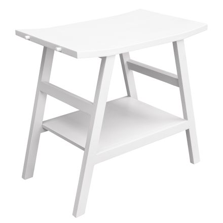 Mueble de baño de diseño de teca recuperada con tapa blanca y soporte - Crina viadurini