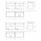 Mueble de Baño de Diseño Moderno con Lavabo Sobre Encimera Derecho o Izquierdo 4 Acabados - Alchimeo viadurini
