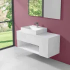 Mueble de baño suspendido de diseño con lavabo sobre encimera de estilo moderno - Pistillo viadurini