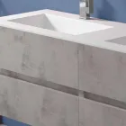 Mueble de baño con lavabo doble, diseño moderno suspendido en 4 acabados - Doblete viadurini