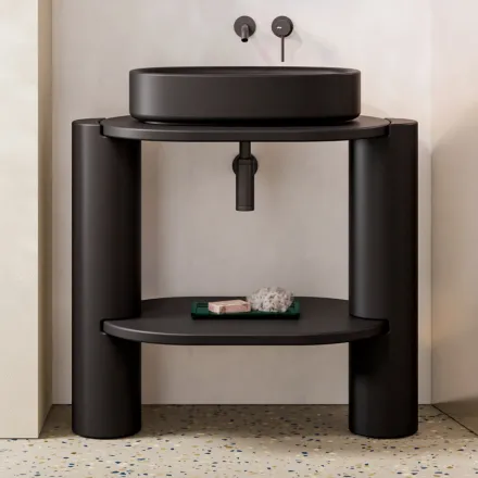 Mueble de baño de cerámica en varios colores fabricado en Italia - Niña viadurini