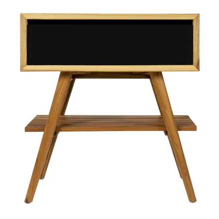 Mueble de Baño Moderno con Acabado en Madera y Sobre Grande Color Negro - Gatien viadurini