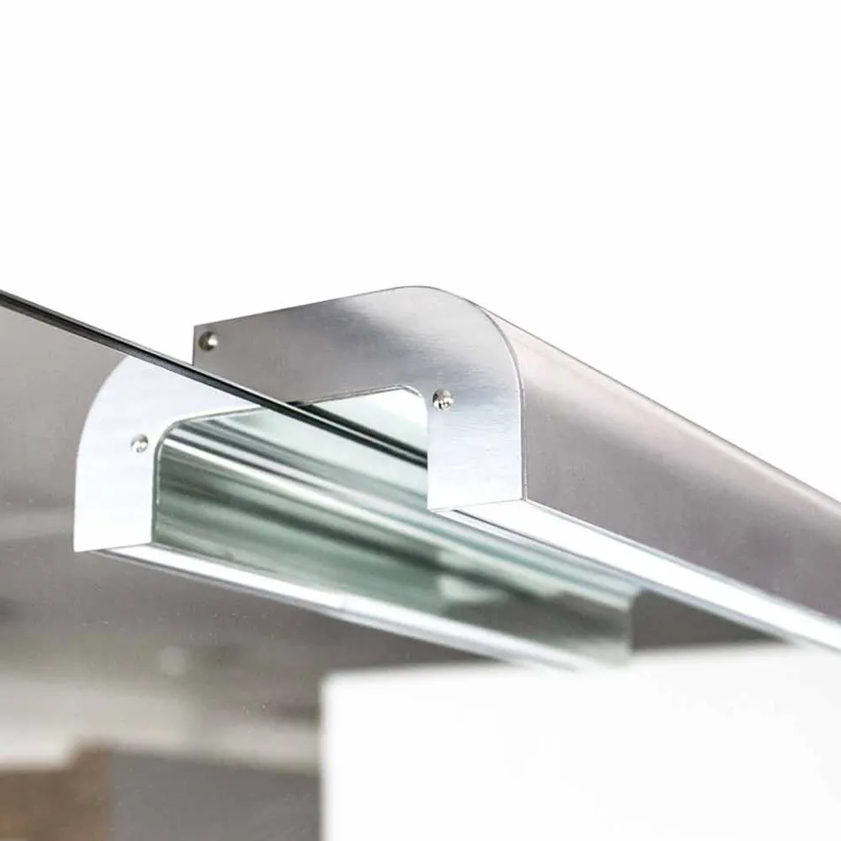 Mueble de baño suspendido moderno con estante para lavabo y espejo de diseño - Michele viadurini