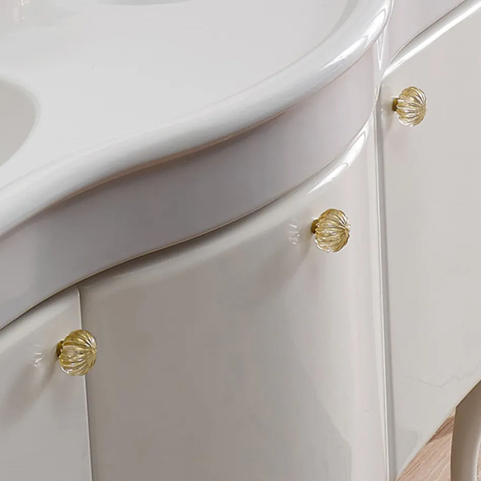 Mueble de baño monocolor con lavabo de cerámica blanca - Candy viadurini