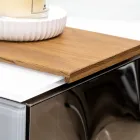 Mueble de baño suspendido de 100 cm en cristal templado de 8 mm y roble europeo - Excelsior viadurini