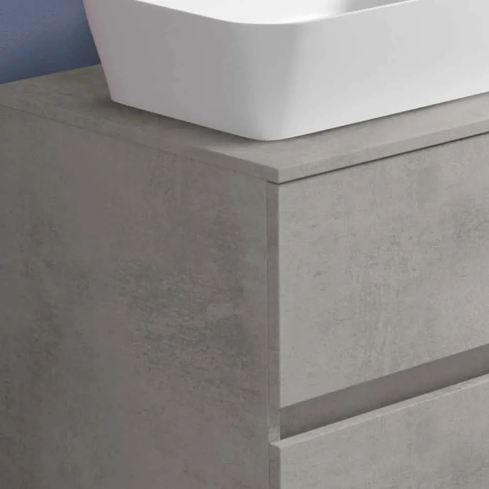 Mueble de baño suspendido con lavabo sobre encimera rectangular, diseño moderno - Dumbo viadurini
