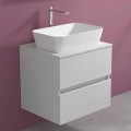 Mueble de baño suspendido con lavabo sobre encimera rectangular, diseño moderno - Dumbo