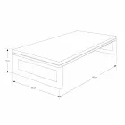 Mueble de baño suspendido de teca con toallero de acero inoxidable - Saverno viadurini