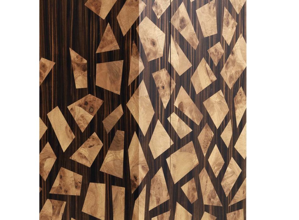 Grilli Zarafa Mueble bar de diseño con 2 puertas hecho en Italia en madera de ébano viadurini