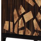 Grilli Zarafa Mueble bar de diseño con 2 puertas hecho en Italia en madera de ébano viadurini