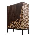 Grilli Zarafa Mueble bar de diseño con 2 puertas hecho en Italia en madera de ébano