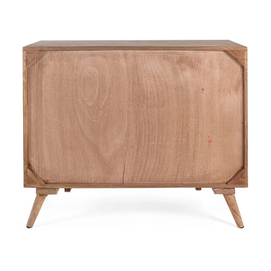 Cómoda de madera Sheesham Design 3 cajones Homemotion - Fregene viadurini