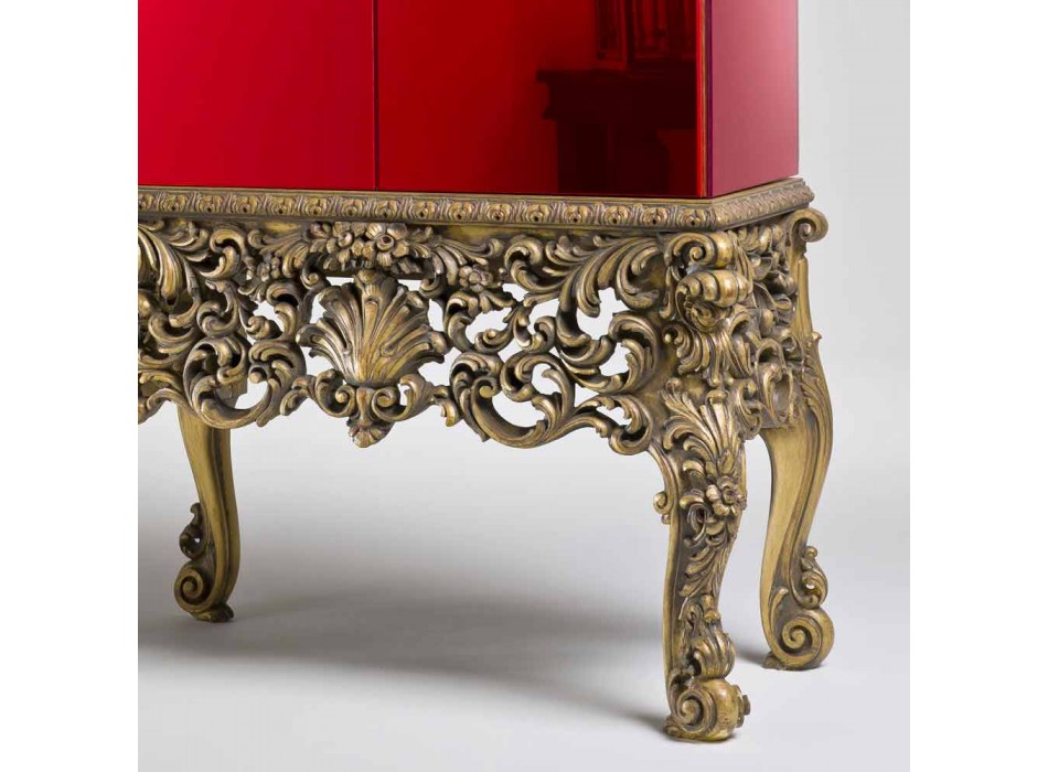 Muebles con diseño de lujo de madera tallada, hecho en Italia, Sam viadurini