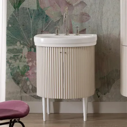 Gabinete con dos puertas y un estante con lavabo Made in Italy - Candy viadurini