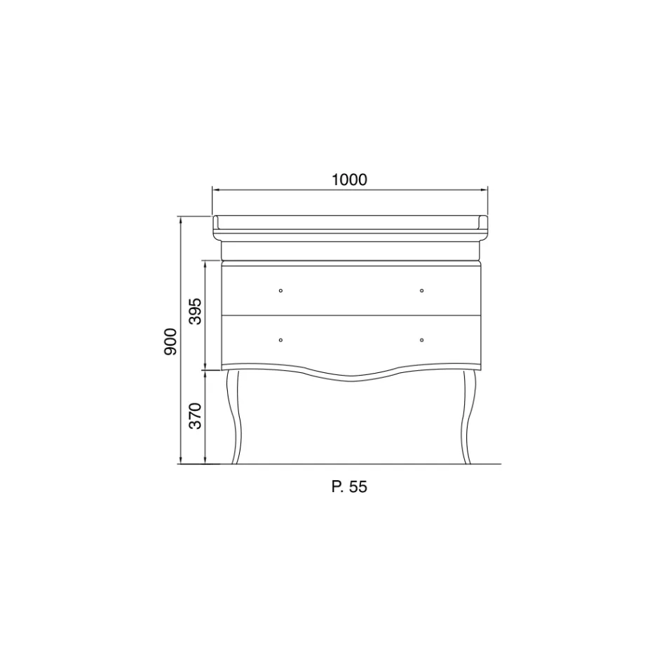 Mueble Lacado Brillo con Dos Cajones y Lavabo Made in Italy - Candy viadurini