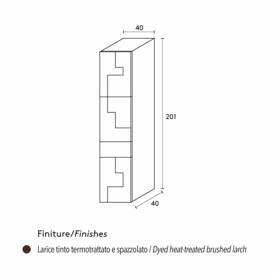 columna Gabinete en Azalea alerce cepillado viadurini