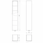 Mueble de baño columna 6 estantes con puerta en 4 acabados - Antanta viadurini