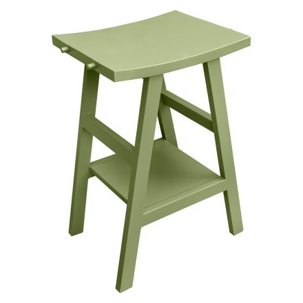 Mueble de baño independiente con acabado en teca y estante verde grande - Raomi viadurini