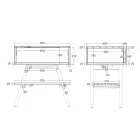 Mueble de Baño Independiente en Teca Natural con Soporte Color Gris - Gatien viadurini