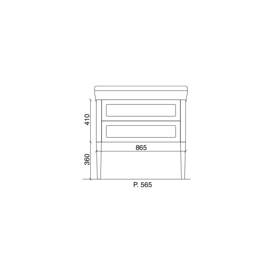 Mueble de Baño con Dos Cajones y Lavabo de Cerámica Made in Italy - Rome viadurini