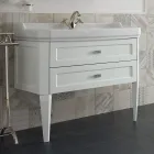 Mueble de Baño con Dos Cajones y Lavabo de Cerámica Made in Italy - Rome viadurini