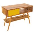 Mueble de Baño con Estructura en Teca Natural y Cajón Amarillo – Benoit