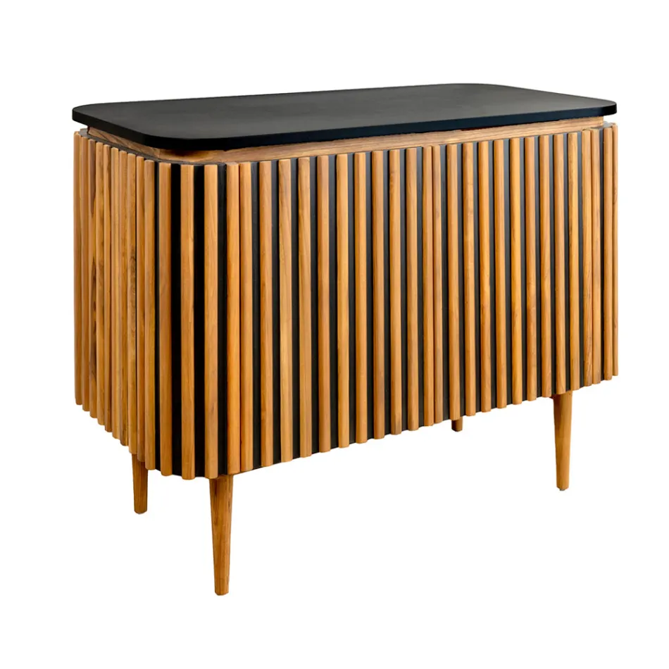 Mueble de baño hecho a mano de teca maciza y caoba - Heliconia viadurini