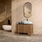 Mueble de baño hecho a mano de teca maciza y caoba - Heliconia viadurini