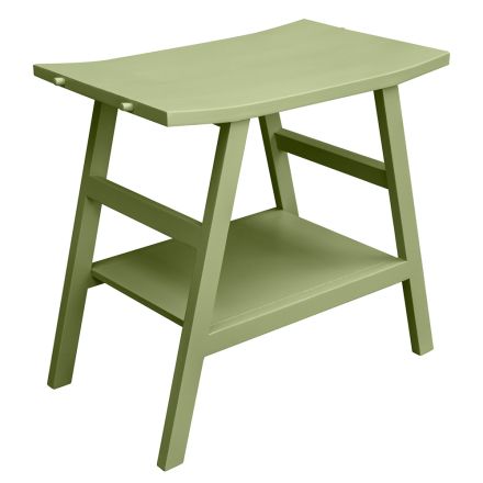 Mueble de baño moderno con estante verde y ganchos para toallas - Crina viadurini