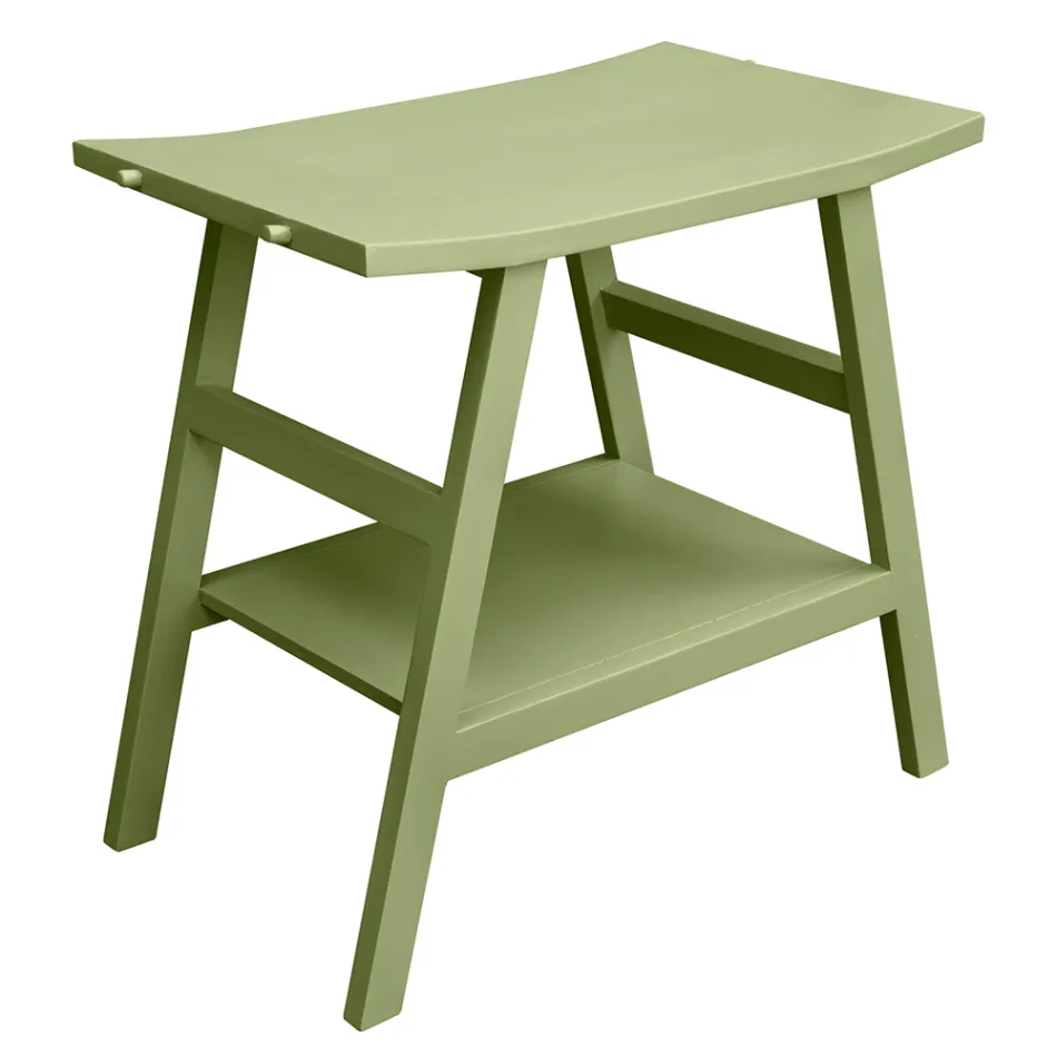 Mueble de baño moderno con estante verde y ganchos para toallas - Crina viadurini