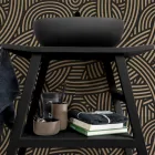 Mueble de baño moderno de teca con tapa y soporte de color negro mate - Crina viadurini
