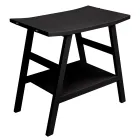 Mueble de baño moderno de teca con tapa y soporte de color negro mate - Crina viadurini