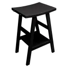 Mueble de baño moderno en teca con tapa semicurva negra - Raomi viadurini