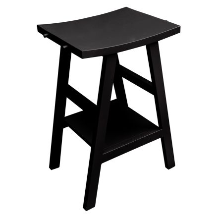 Mueble de baño moderno en teca con tapa semicurva negra - Raomi viadurini