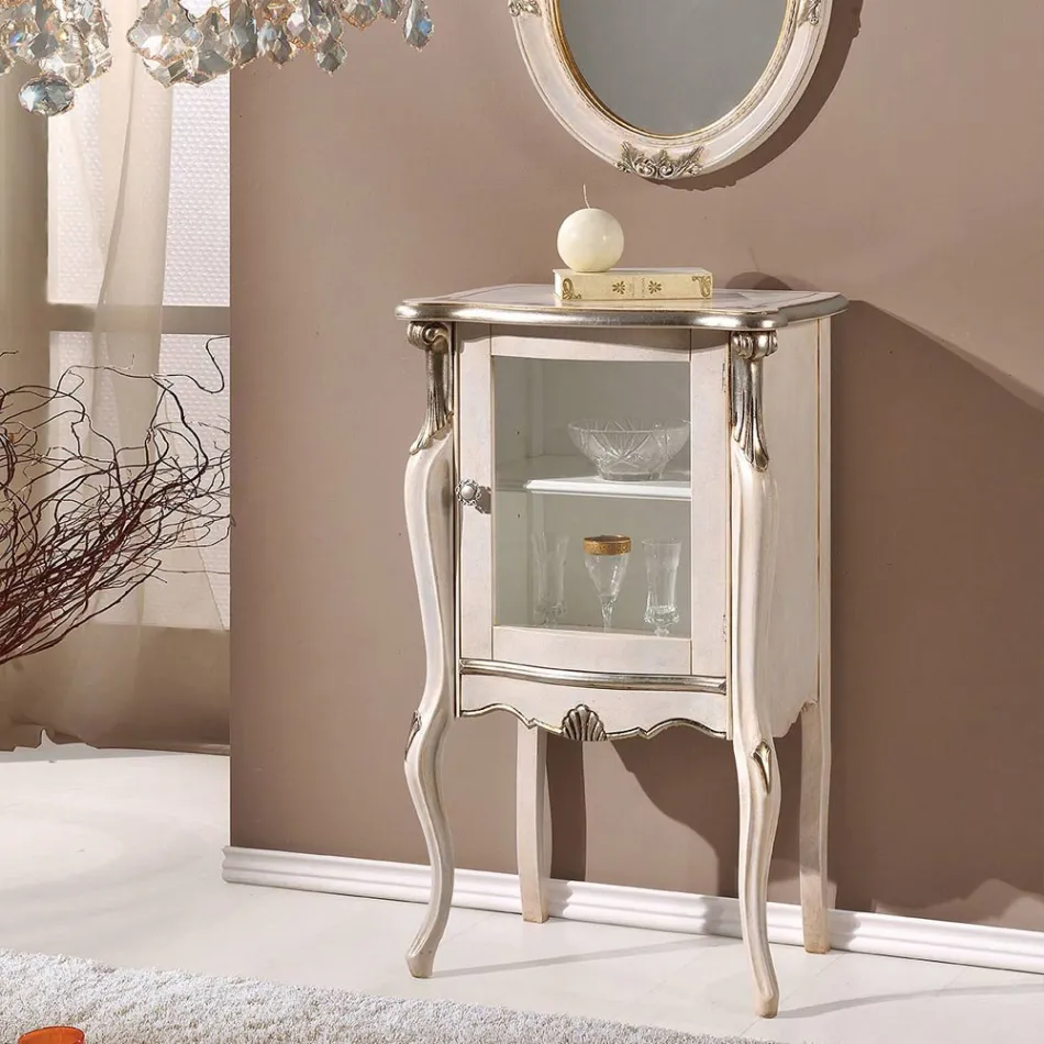Muebles de salón clásicos con 1 puerta de vidrio o madera Made in Italy - Londres viadurini
