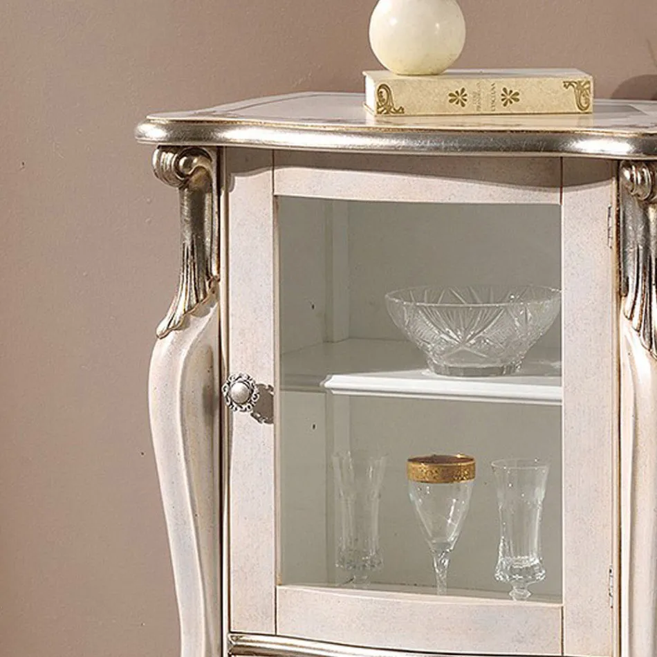 Muebles de salón clásicos con 1 puerta de vidrio o madera Made in Italy - Londres viadurini