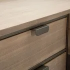 Mueble de madera de abeto y hierro gris con 3 cajones y 2 puertas - Cooper viadurini