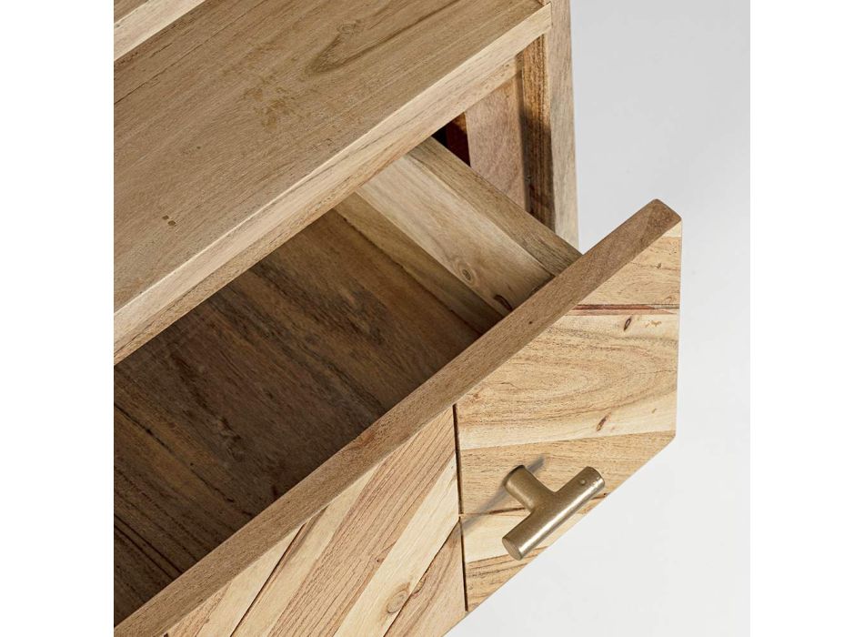 Librería para salón en madera de acacia y cajón Homemotion - Auriel viadurini