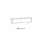 Aparador para salón en vidrio ahumado y mármol verde o rojo con Led - Leonarda viadurini