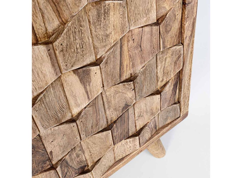 Aparador Mueble en Madera Sheesham Diseño con 4 Puertas Homemotion - Fregene viadurini