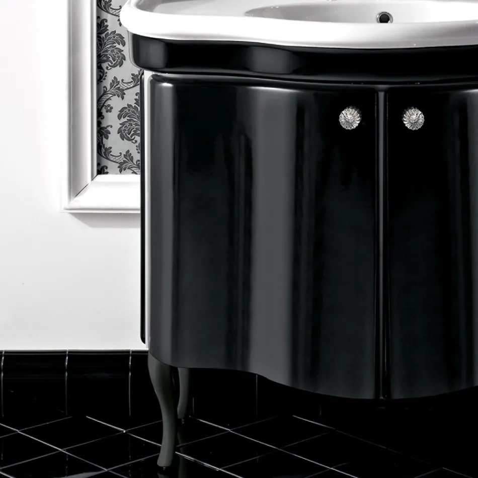 Mueble Moderno con Dos Puertas Lacadas Brillo Made in Italy - Candy viadurini