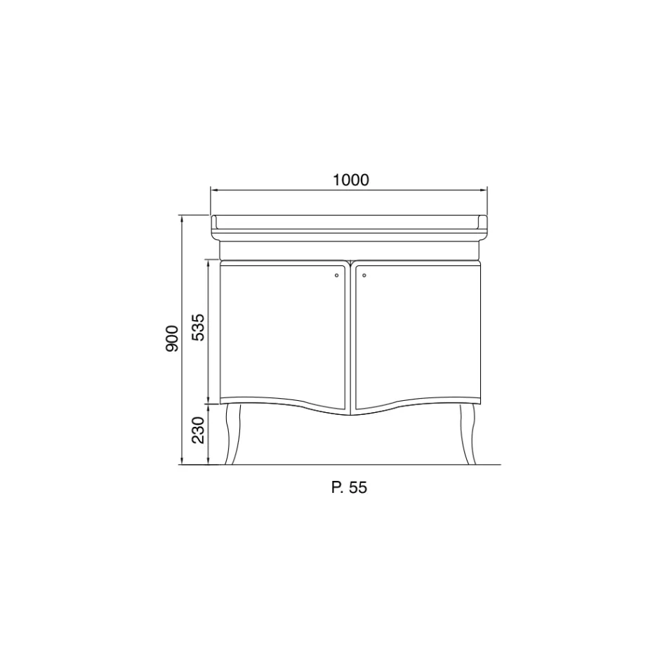 Mueble Moderno con Dos Puertas Lacadas Brillo Made in Italy - Candy viadurini