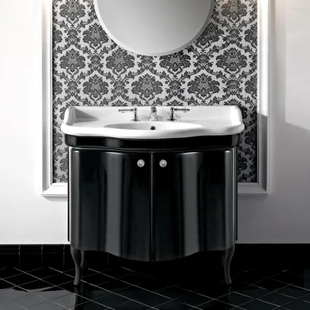 Mueble Moderno con Dos Puertas Lacadas Brillo Made in Italy - Candy viadurini