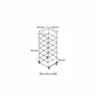 Armario multiusos con ruedas de vidrio transparente con 3,6,8 o 10 estantes - Versatilio viadurini