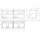 Mueble de baño suspendido con lavabo doble sobre encimera - Mandrillo viadurini