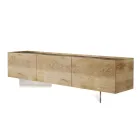Mueble de TV con 3 Puertas con Base en Vidrio Templado Made in Italy - Soraya viadurini