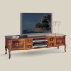 Mueble de TV clásico de madera con incrustaciones Made in Italy - Katerine viadurini
