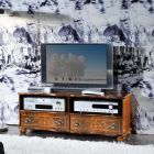 Mueble de TV clásico en madera de nogal de lujo Made in Italy - Prince viadurini
